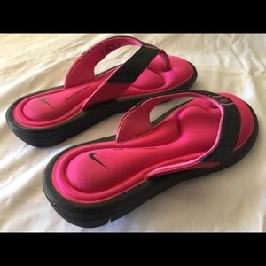 Pink Nike sandals